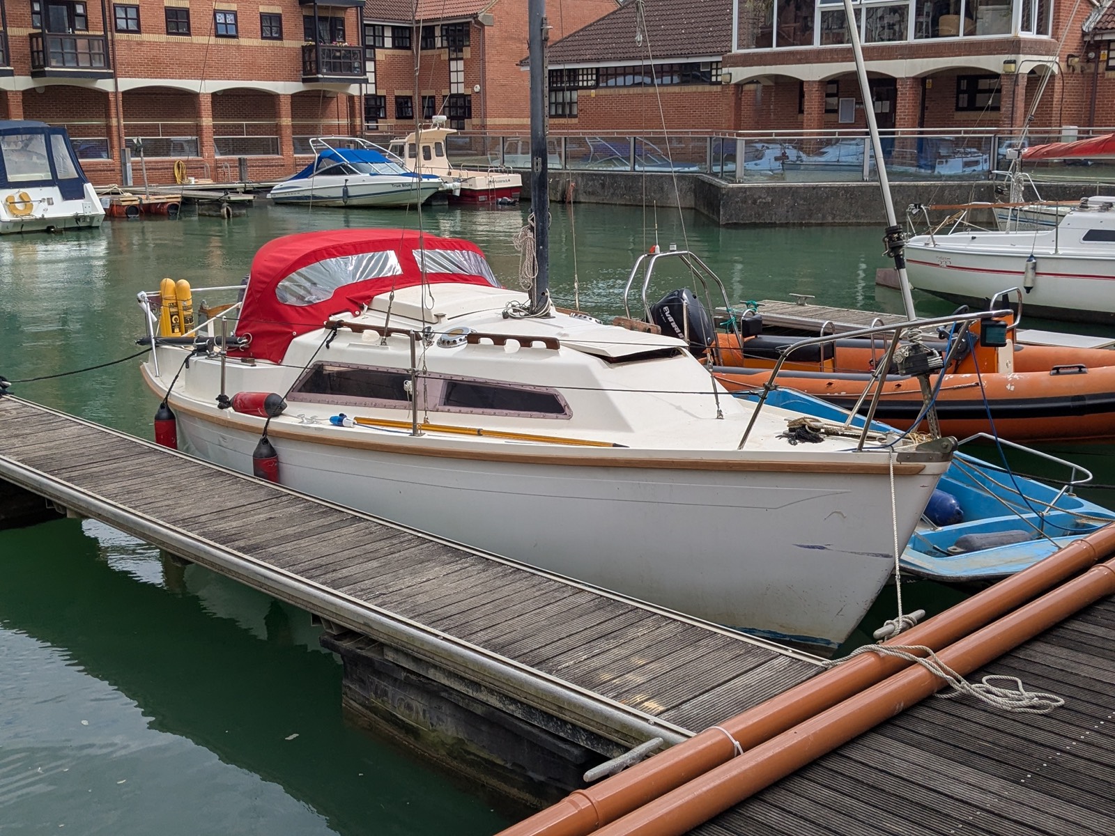 Space Invader on its mooring